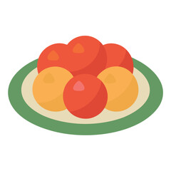 vector illustration of a plate with fruit