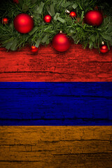 christmas decoration on wooden background from armenia