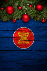 christmas decoration on wooden background from Asean