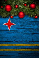 christmas decoration on wooden background from aruba