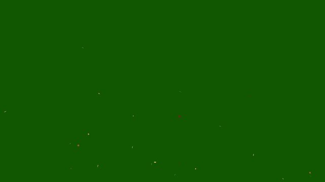 Confetti party explosion animation on green screen. Golden color confetti explosion falling on birthday party celebration. congratulations, celebration animation.