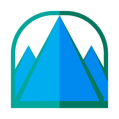 Minimal Geometric Mountain Logo with Blue Peak