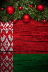 christmas decoration on wooden background from belarus