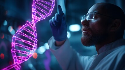 Futuristic DNA Helix Visualization Highlighting Advanced Genetic Research and Cutting-Edge Biotechnology Innovation in Science