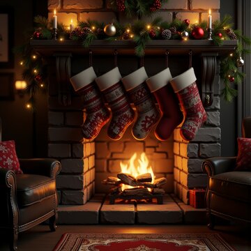 calcetines, media, navida, vacaciones, regalo, decoraciones, bota navide&ntilde;a, calcetin navide&ntilde;o, actualidad, de invierno, celebraciones, pap&aacute; noel, rojo, bota, colgado, adorno, tradiciones, &aacute;rbol