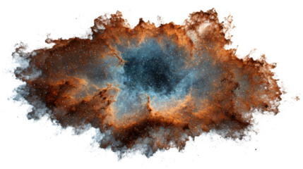 Cosmic nebula forming in deep space, creating new stars and galaxies, transparent background