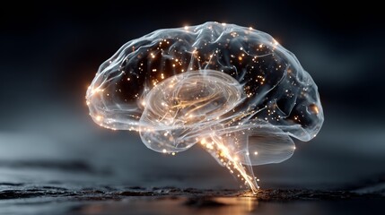 Visualize brilliant neural network connections sparking with energy, representing innovative thought and complex data processing in a modern abstract concept.