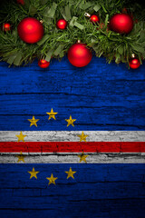 christmas decoration on wooden background from cape verde
