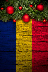 christmas decoration on wooden background from chad