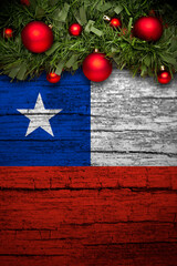 christmas decoration on wooden background from chile
