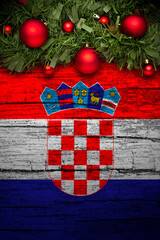christmas decoration on wooden background from croatia