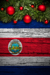 christmas decoration on wooden background from costa rica