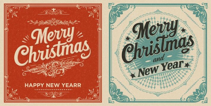 Vintage Christmas and New Year Background 2016