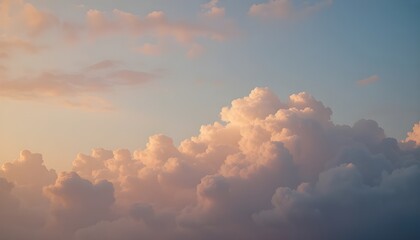 Gentle pastel clouds blending softly into a warm sky