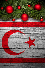 christmas decoration on wooden background from cyprus