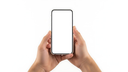 Versatile and clean image representing mobile shopping, app usage, or digital banking. The white background allows easy addition of UI mockups or text overlay for advertising.