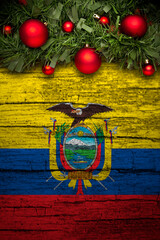 christmas decoration on wooden background from ecuador