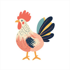 vector cute cartoon rooster design