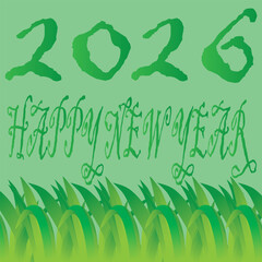 New Year Green Background design
