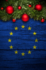 Vertical banner Christmas greeting from European Union