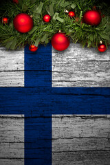 Vertical banner Christmas greeting from Finland
