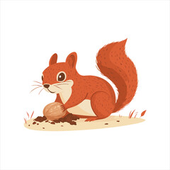 Cute squirrel eating a nut