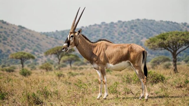 Close-up of the African steppe antelope