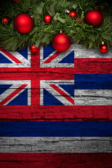 Obraz premium Vertical banner Christmas greeting from hawaii