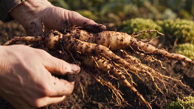 Earth's Treasure: A Cinematic Close-Up of Panax Ginseng
