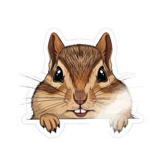 Adorable Chipmunk Peeking Over Edge