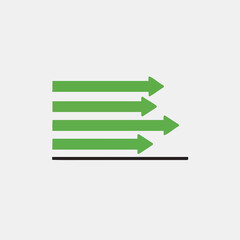 Green Arrows Pointing Right on White Background
