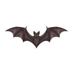 Dark Cartoon Bat in Flight