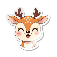 Adorable cartoon deer with a cheerful expression