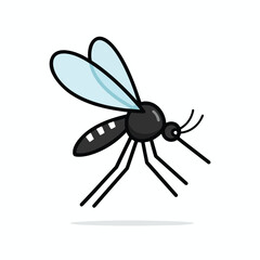 Vector Mosquito Illustration on White Background