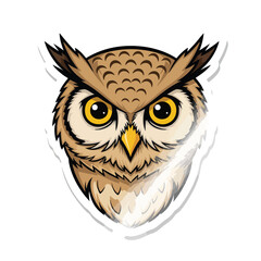 Cartoon Owl Head Illustration