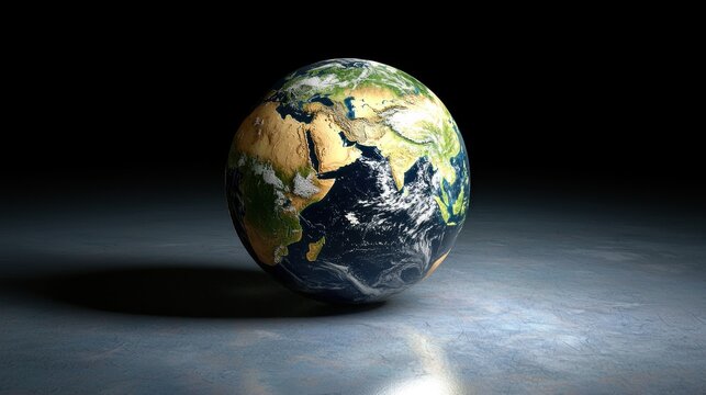 A globe spinning slowly with a focus on a specific country, highlighting international politics or trade - Powered by Adobe