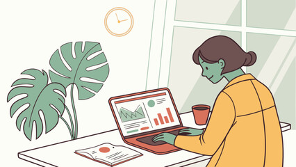 business people working, with office supplies around