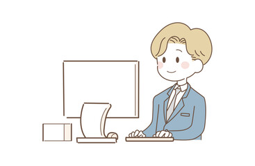 パソコン作業をするビジネスマン