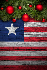 christmas decoration on wooden background from liberia