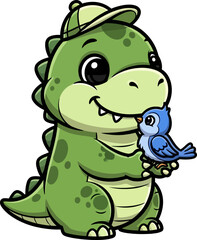 dinosaurs gentle friendship a sweet encounter with a small bird