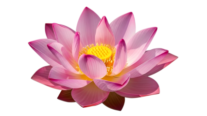 Stunning vibrant pink lotus flower blooms majestically against deep black space for elegant design