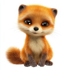 Obraz premium Adorable baby fox with expressive eyes and fluffy fur looking directly at you, perfect for children's books, heartwarming stories, and animal-themed campaigns