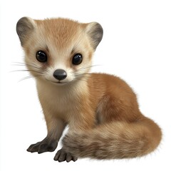 Obraz premium Adorable cartoon meerkat with big eyes and fluffy fur, perfect for children's books, animated movies, and heartwarming animal content, irresistible cuteness