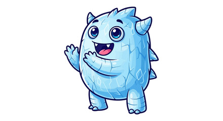 sparkling ice critter waves hello, spreading joy and winter smiles