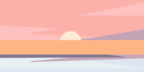 posters, and cards featuring colorful skies, snow, and sunsets. Winter nature landscape illustrations. Suitable for promotional advertising design, social media, and print media.