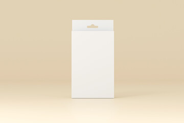 Blank white hanger box for Package - mockup 3d render 