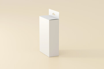 Blank white hanger box for Package - mockup 3d render 