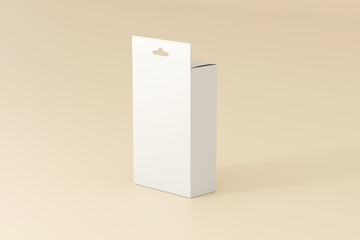 Blank white hanger box for Package - mockup 3d render 