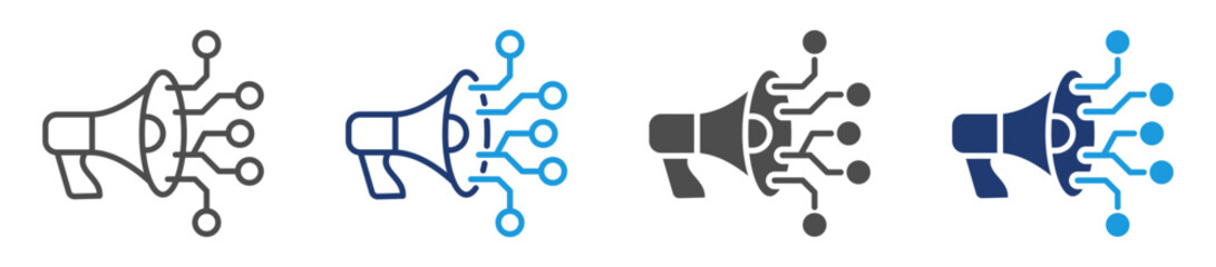 ai marketing icon sheet multiple style