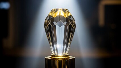 Celebrate your achievement with this stunning crystal trophy, perfect for showcasing success and rewarding outstanding performance in modern business and competitions